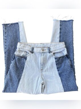 PacSun Two-Tone High Rise Jeans — Light Blue & Dark Blue
